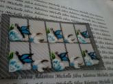 CARGA DUPLA MEIA FLOR AZUL E BORBOLETA